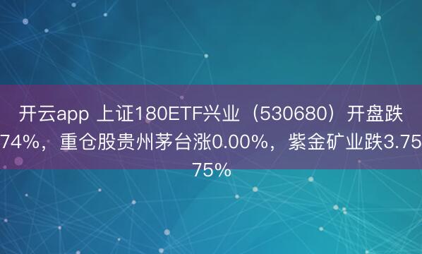 開云app 上證180ETF興業(yè)(530680)開盤跌0.74%,重倉(cāng)股貴州茅臺(tái)漲0.00%,紫金礦業(yè)跌3.75%